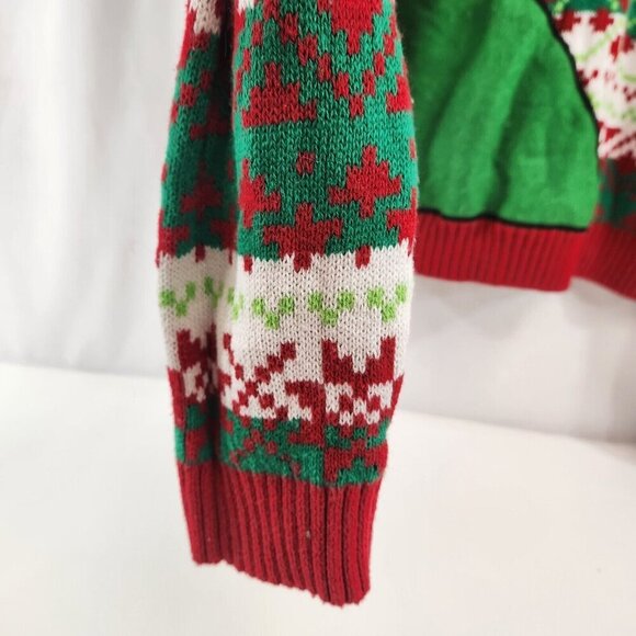 33 Degrees Dinosaur Christmas Sweater Size S T-Rex Hat Scarf Ugly Xmas Party - Picture 5 of 11